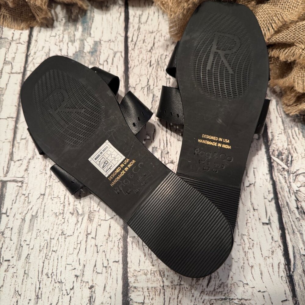 NWT Womens Black Slip On Sandals - Picture 2 of 2
